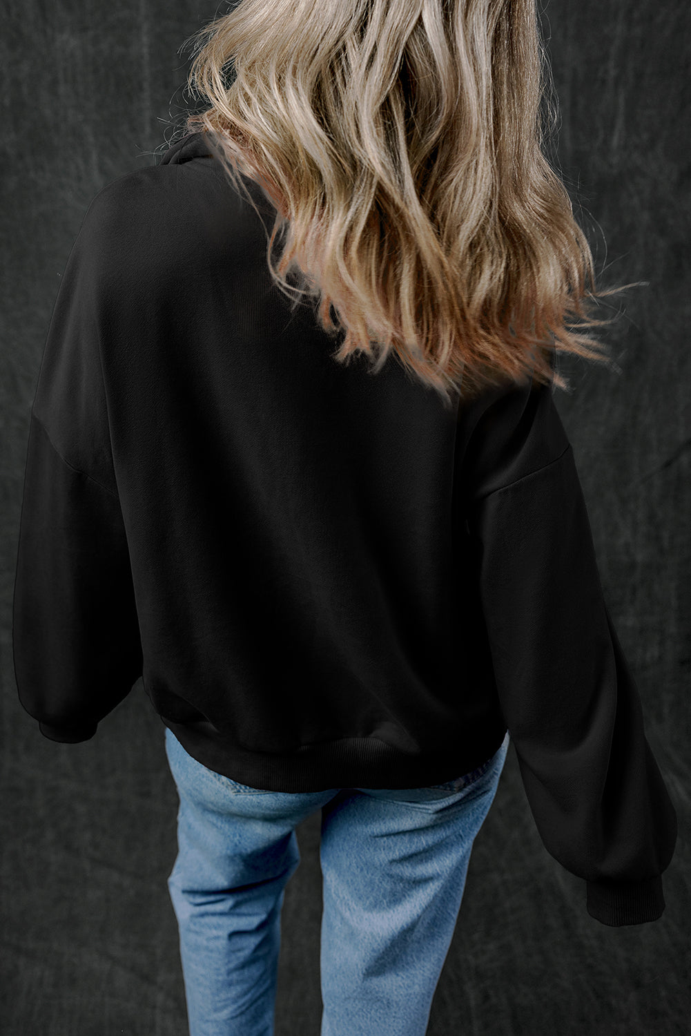 Half Zip Stand Neck Sweatshirt