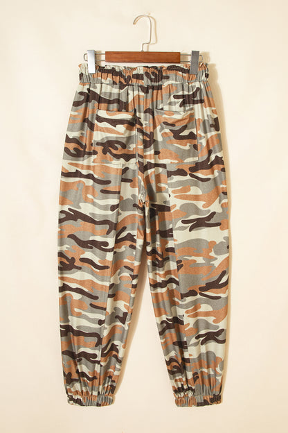 Camo Drawstring Elastic Waist Jogger Pants