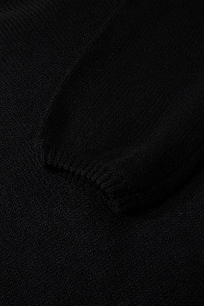 Bow Tie Backless Bubble Sleeve Sweater