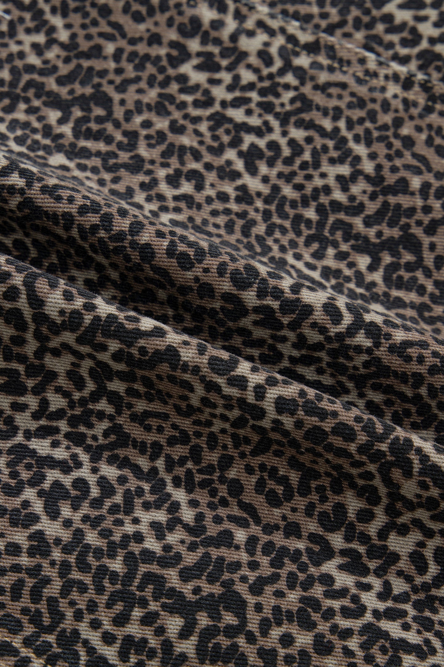 Leopard Denim Button Front Vest