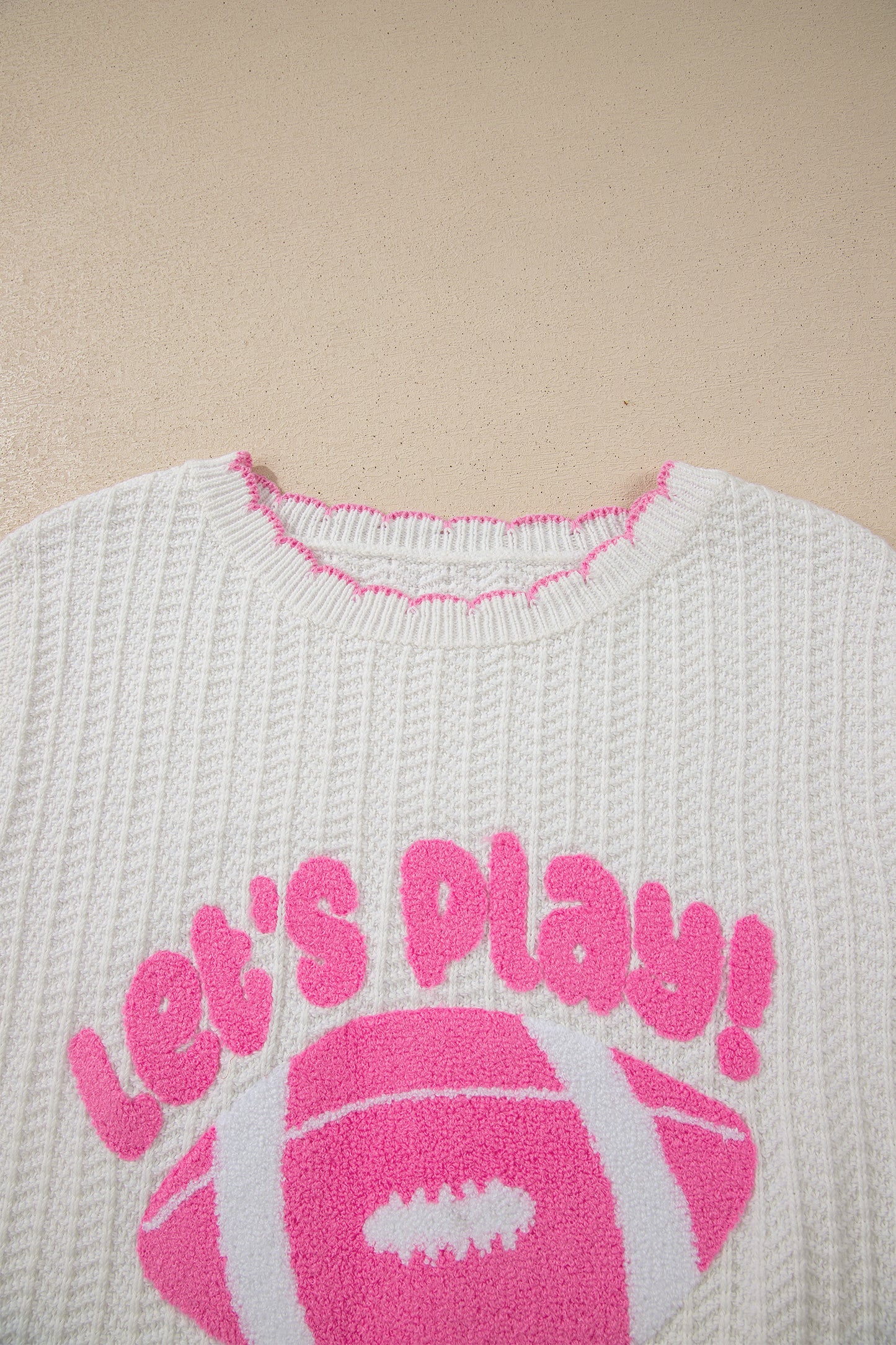 Let's Play Football Textured Knit Sleeveless Sweater