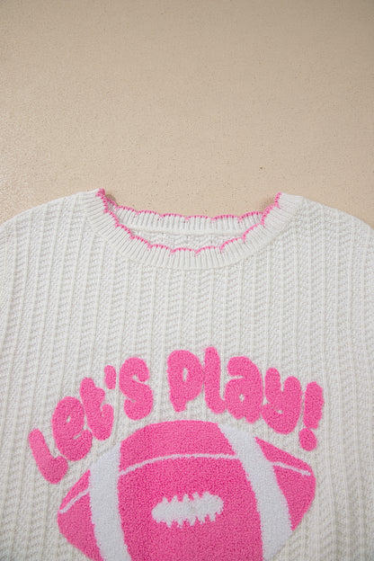 Let's Play Football Textured Knit Sleeveless Sweater