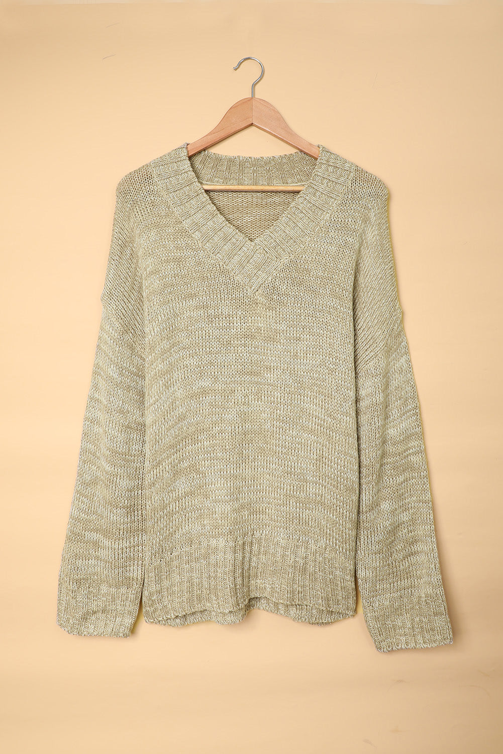 Drop Shoulder V-Neck Sweater