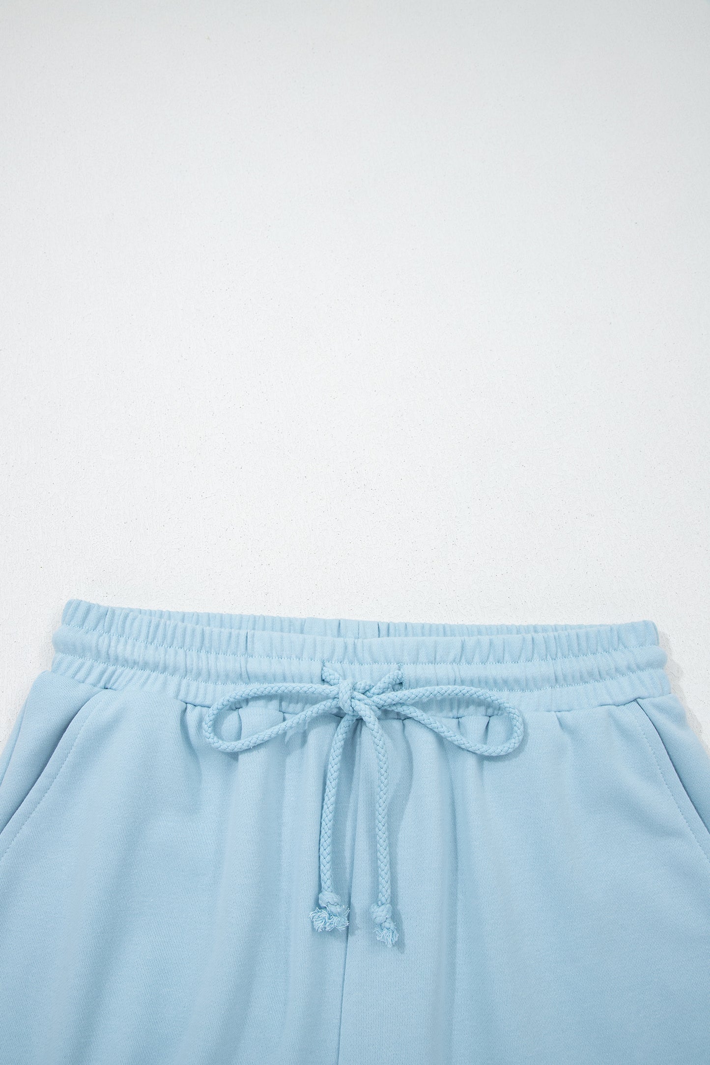 Solid Loose Tee & Drawstring Shorts Set