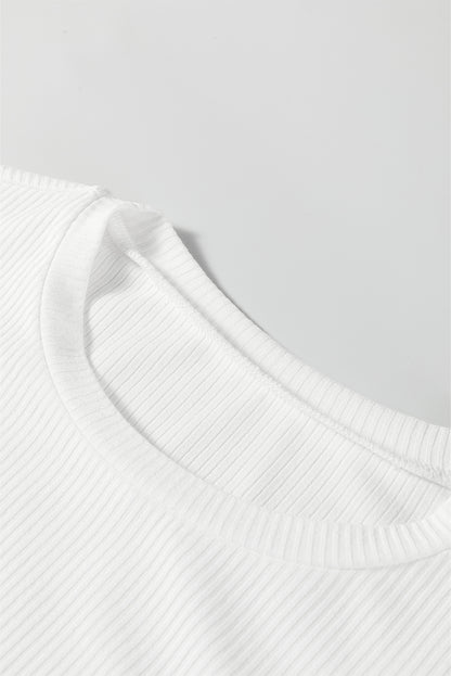 Solid Ribbed Round Neck Long Sleeve Bodysuit