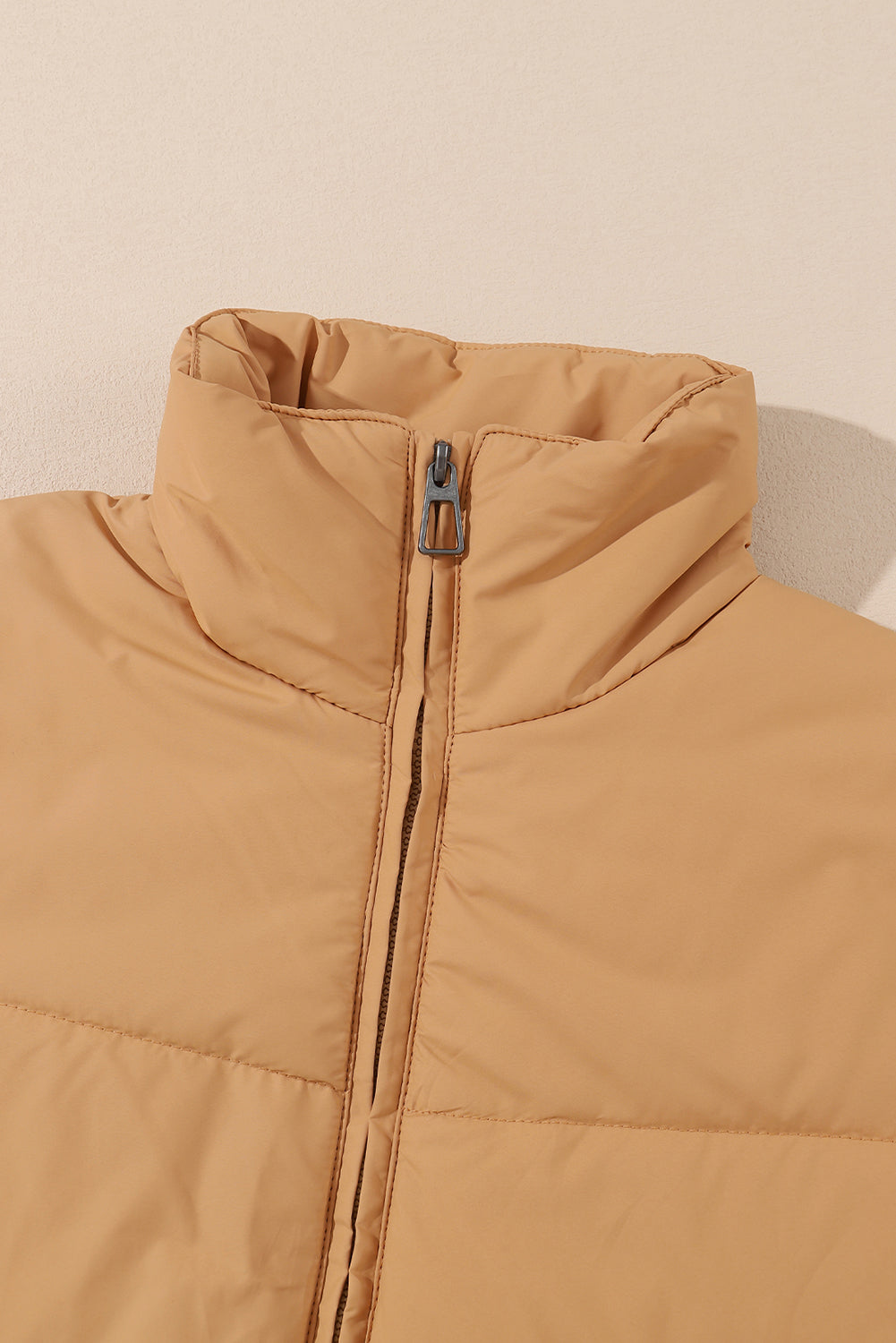 Zip Up Pocketed Puffer Coat