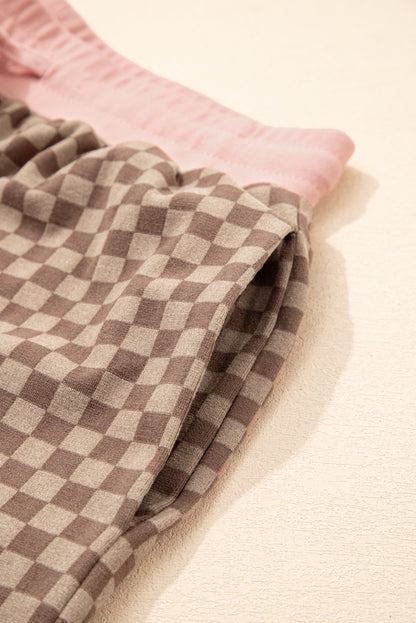 Checker Long Sleeve Pullover and Shorts Set