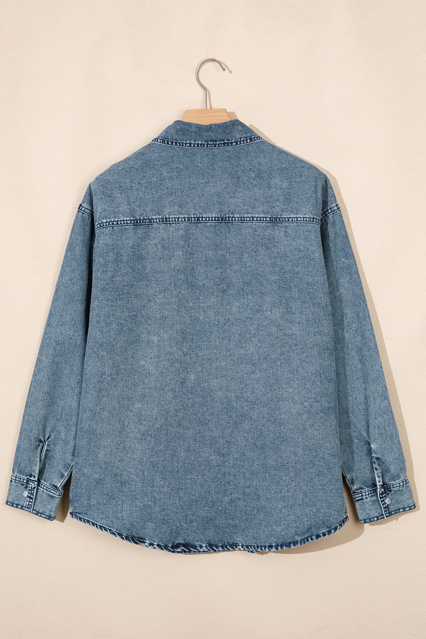 Western Mineral Wash Denim Long Sleeve Shirt Jacket