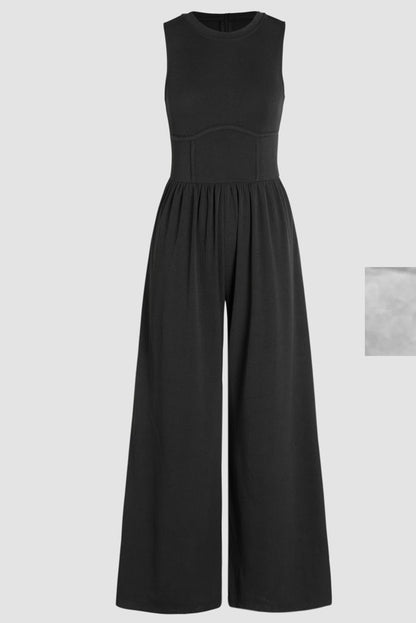 Sleeveless Wide Leg Jumpsuit Plus Size