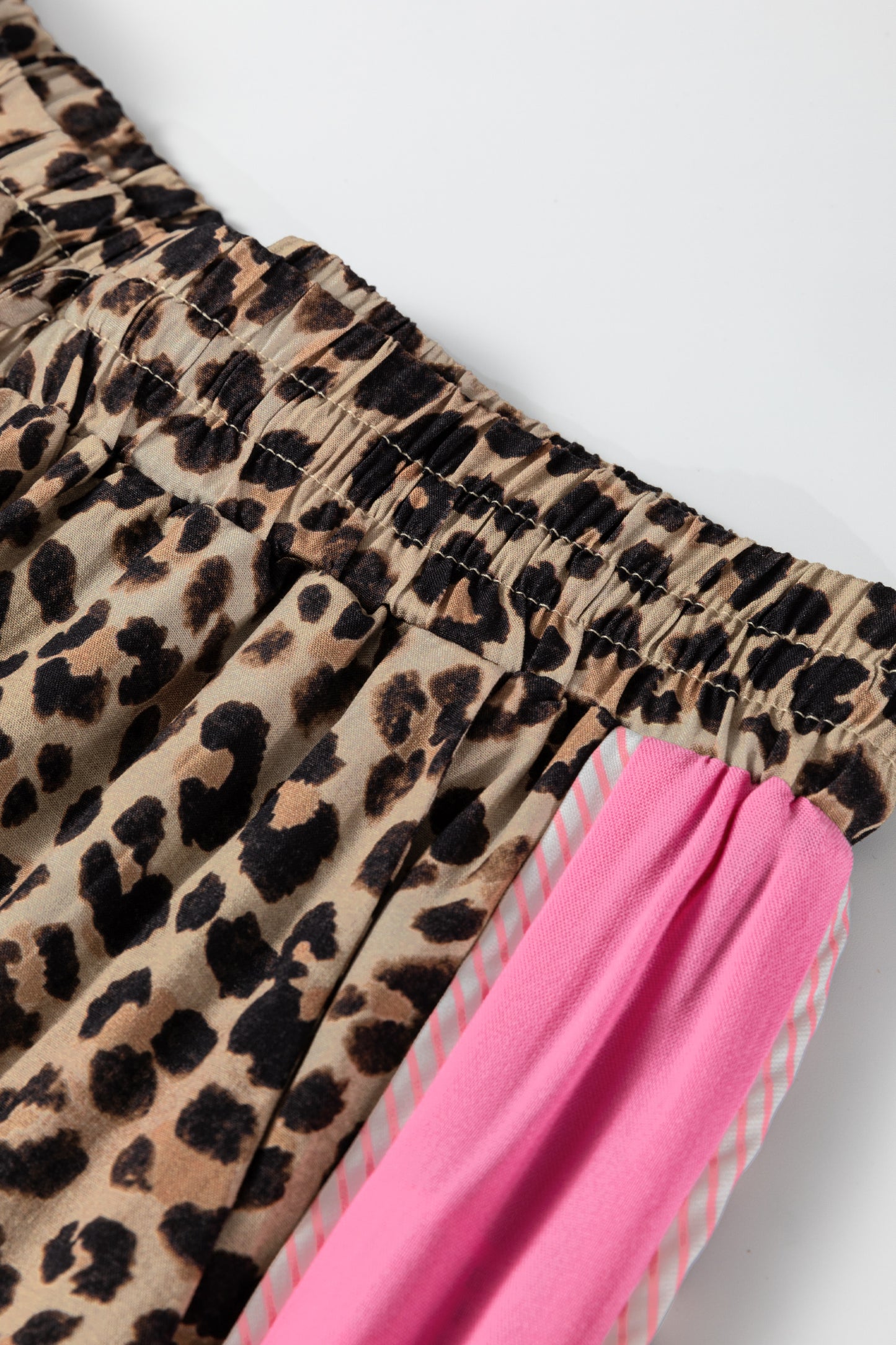 Leopard Contrast Trim Top and Pant Set