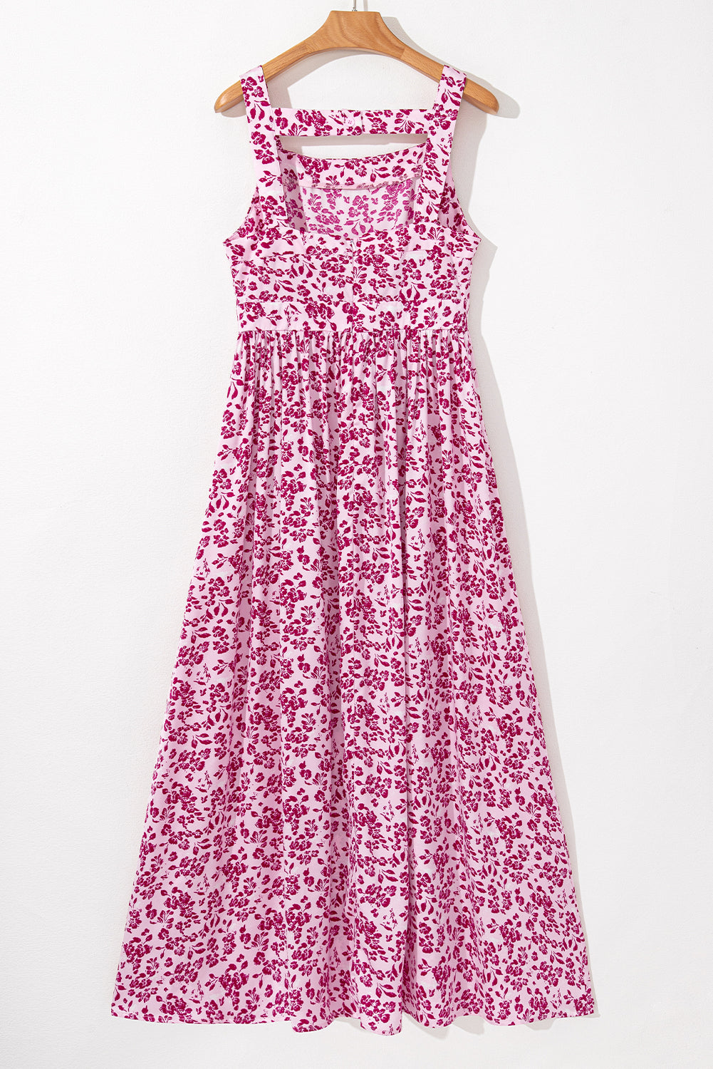 Floral Cutout Back Empire Waist Maxi Dress