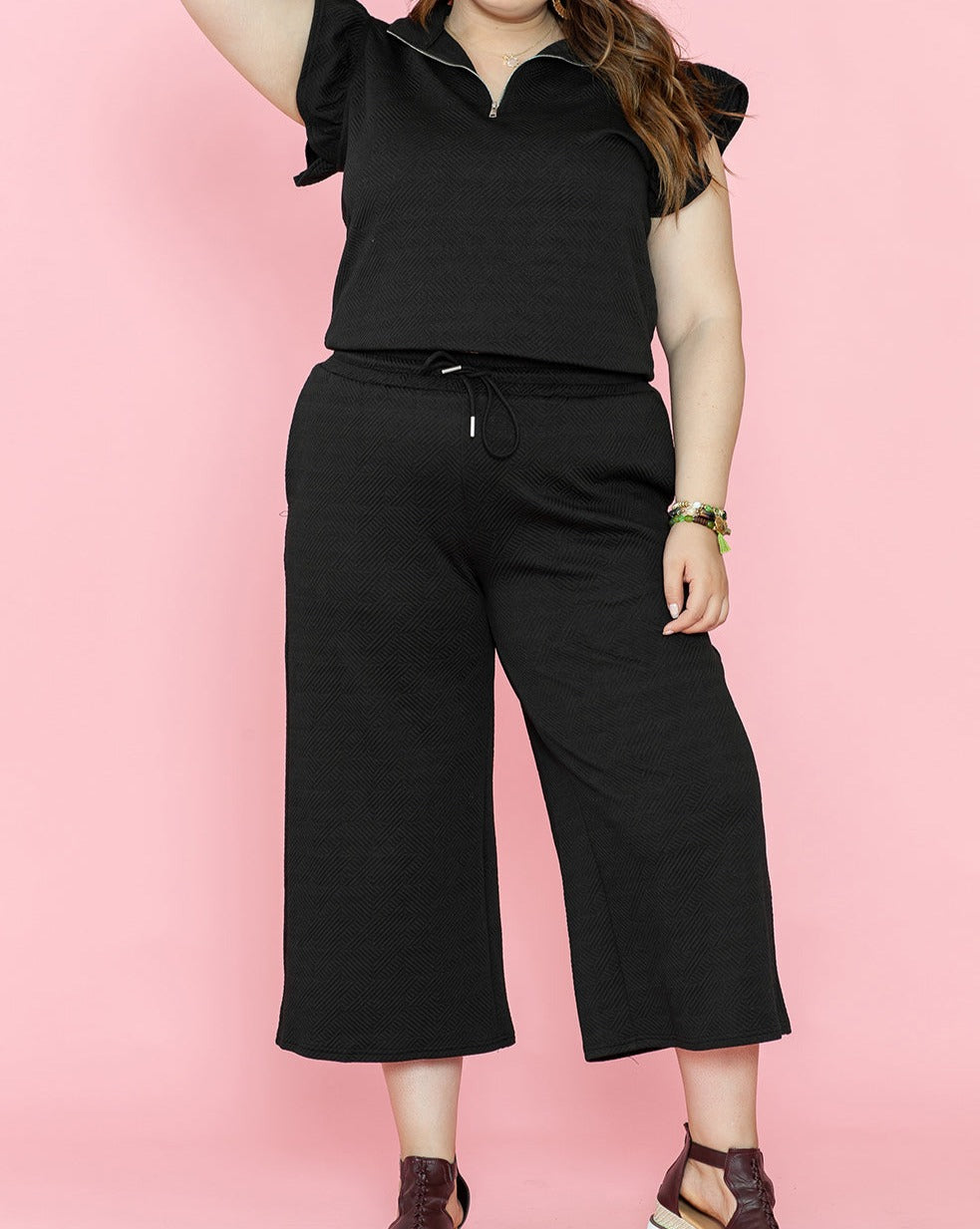 Ruffle Two-Piece Pants Set Plus Size