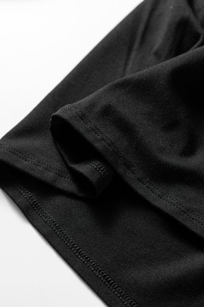 Solid Smocked Split V-Neck Buttoned Blouse