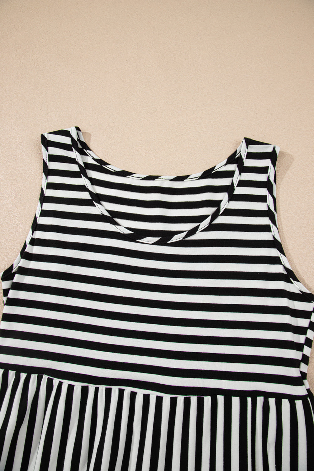 Stripe Scoop Neck Sleeveless Mini Dress