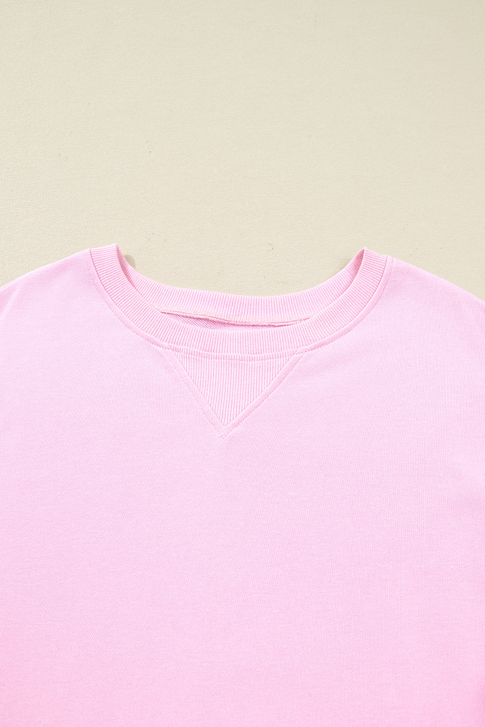 Plus Size Floral Patch Sleeve Ribbed Trim Sweatshirt