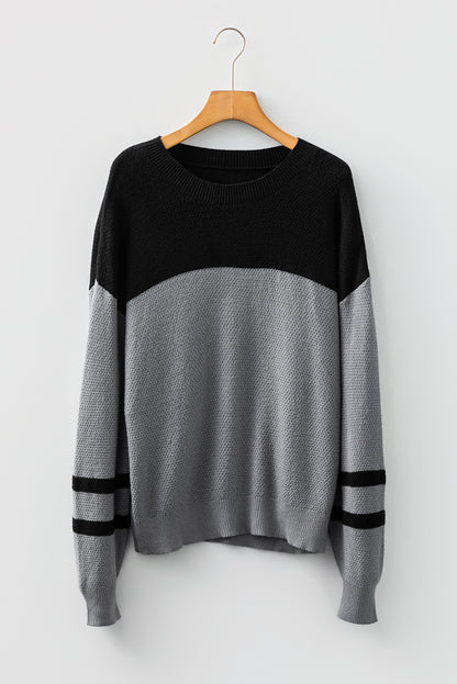 Colorblock Stripe Long Sleeve Sweater
