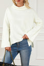 Cowl Turtleneck Exposed Seam Sweater