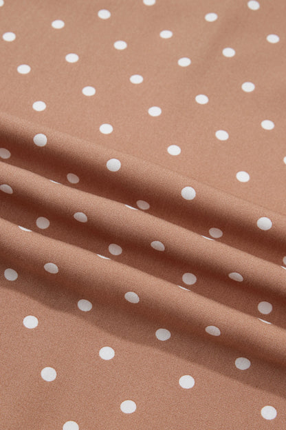 Polka Dot Lace Hem Midi Skirt