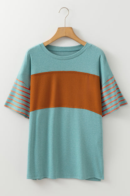 Colorblock Stripe Short Sleeve T-Shirt