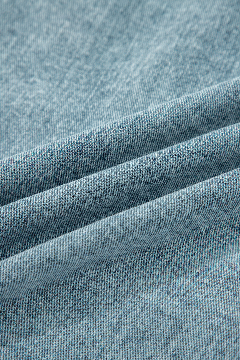 Denim Button Flap Pocket Frayed Vest