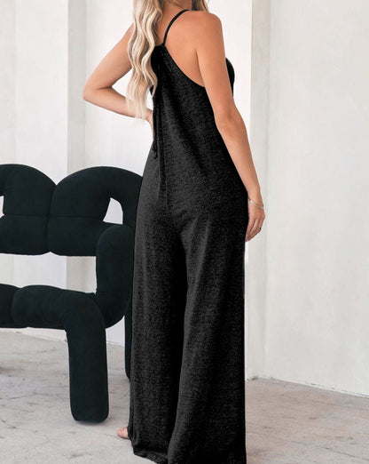 Spaghetti Strap Wide Leg Jumpsuit