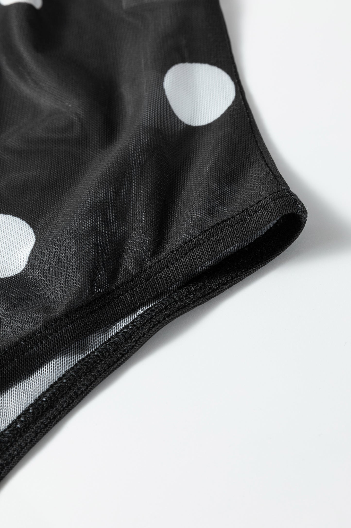 Polka Dot Mesh Long Sleeve Bodysuit