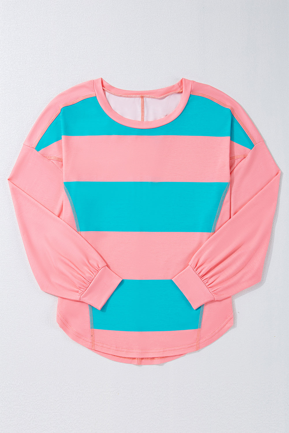 Colorblock Stripe Drop Shoulder Top