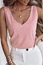 Ribbed V-Neck Tank Top