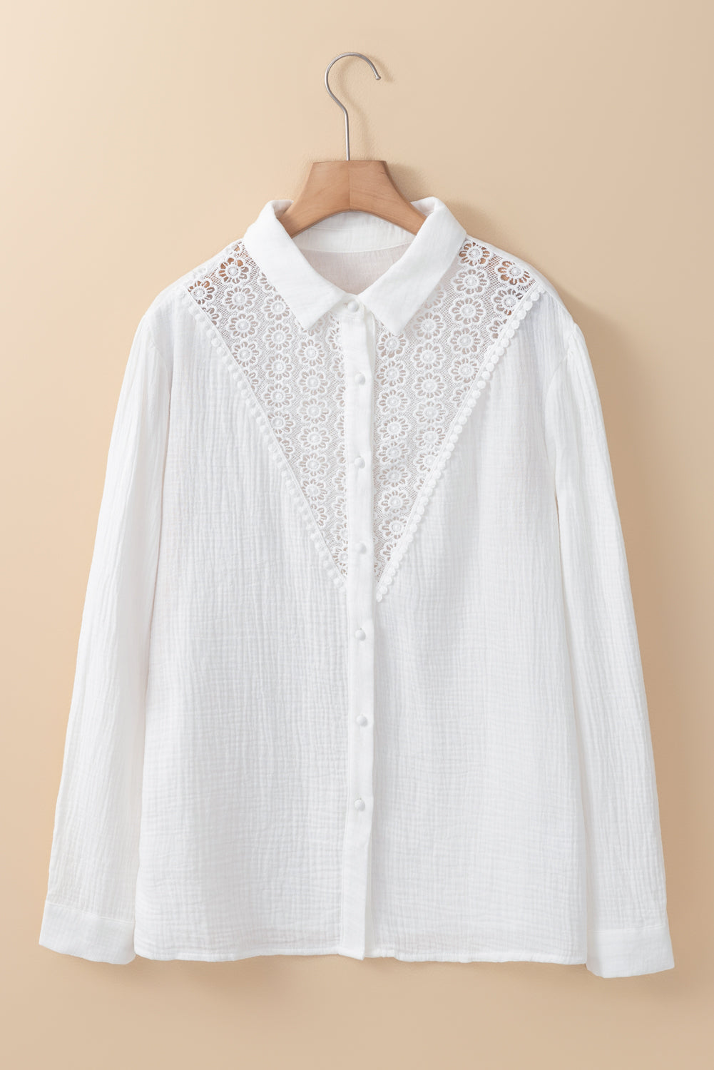 Floral Lace Gauze Buttoned Shirt