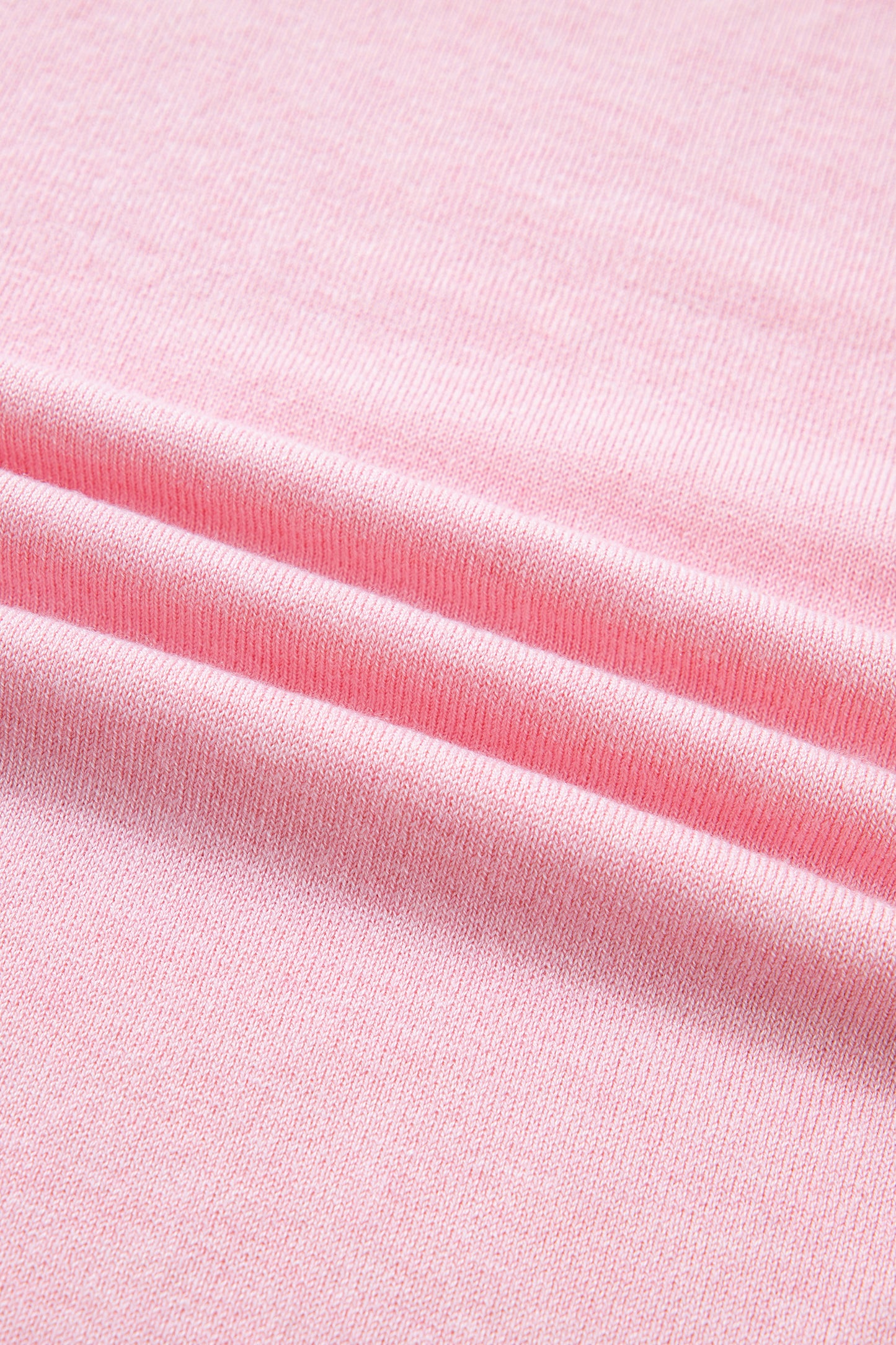 Contrast Wavy Trim Short Sleeve Sweater