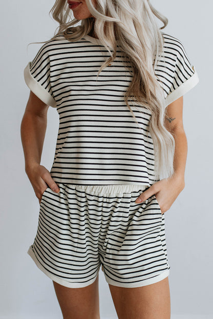 Stripe Tee and Shorts Set