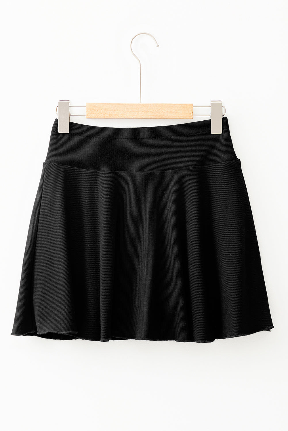 Solid High Waist Pocketed Skort