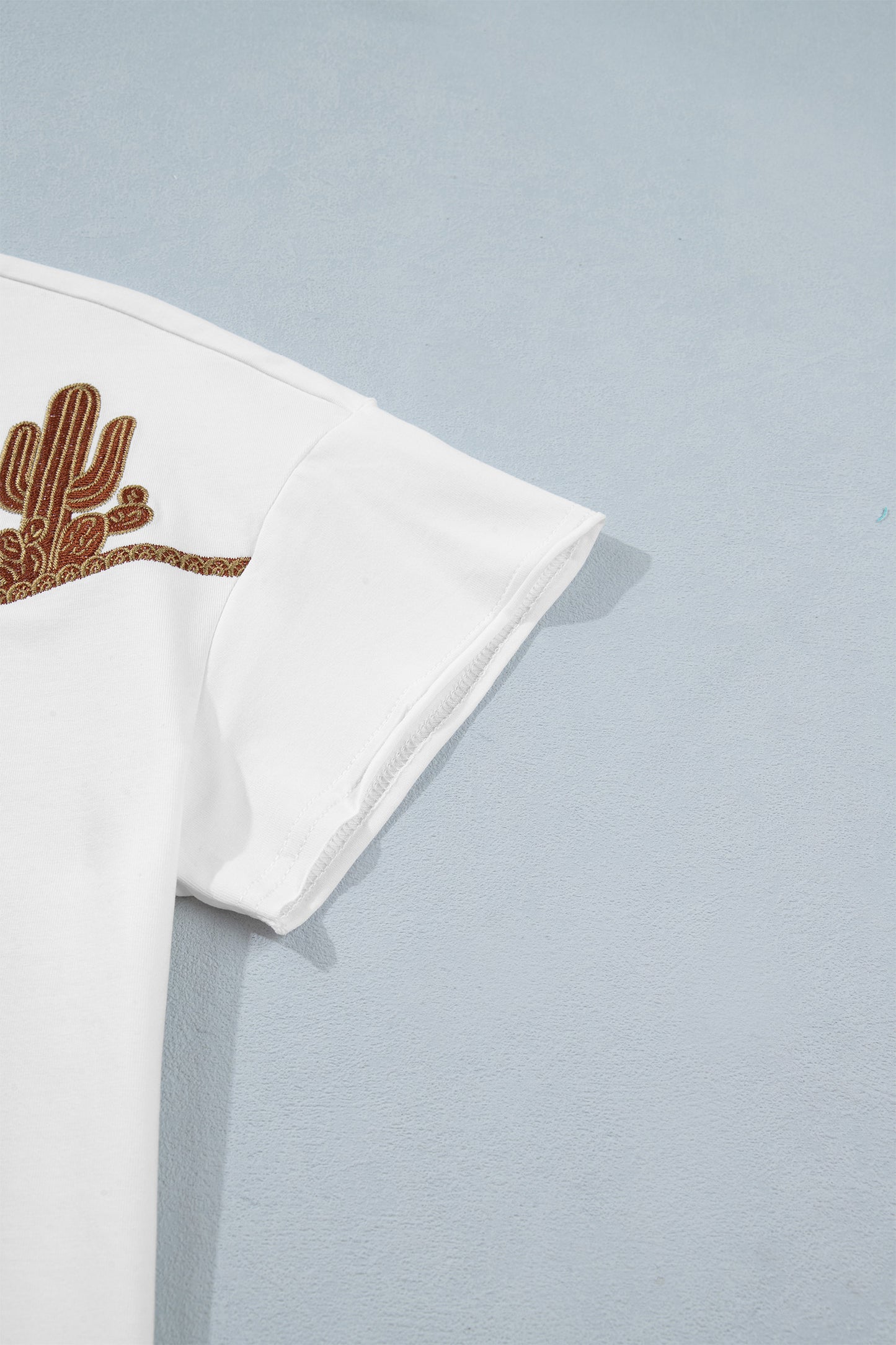 Western Cowboy & Cactus Embroidered Tee