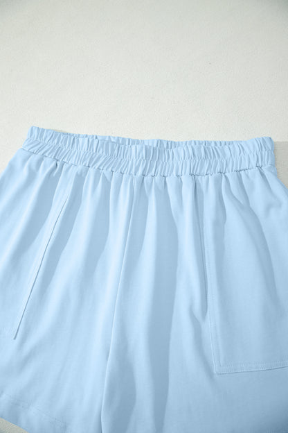 Solid Stitched Tank Top & Elastic Short Set