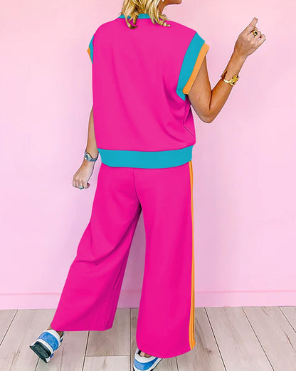 Colorblock Top and Pants Set