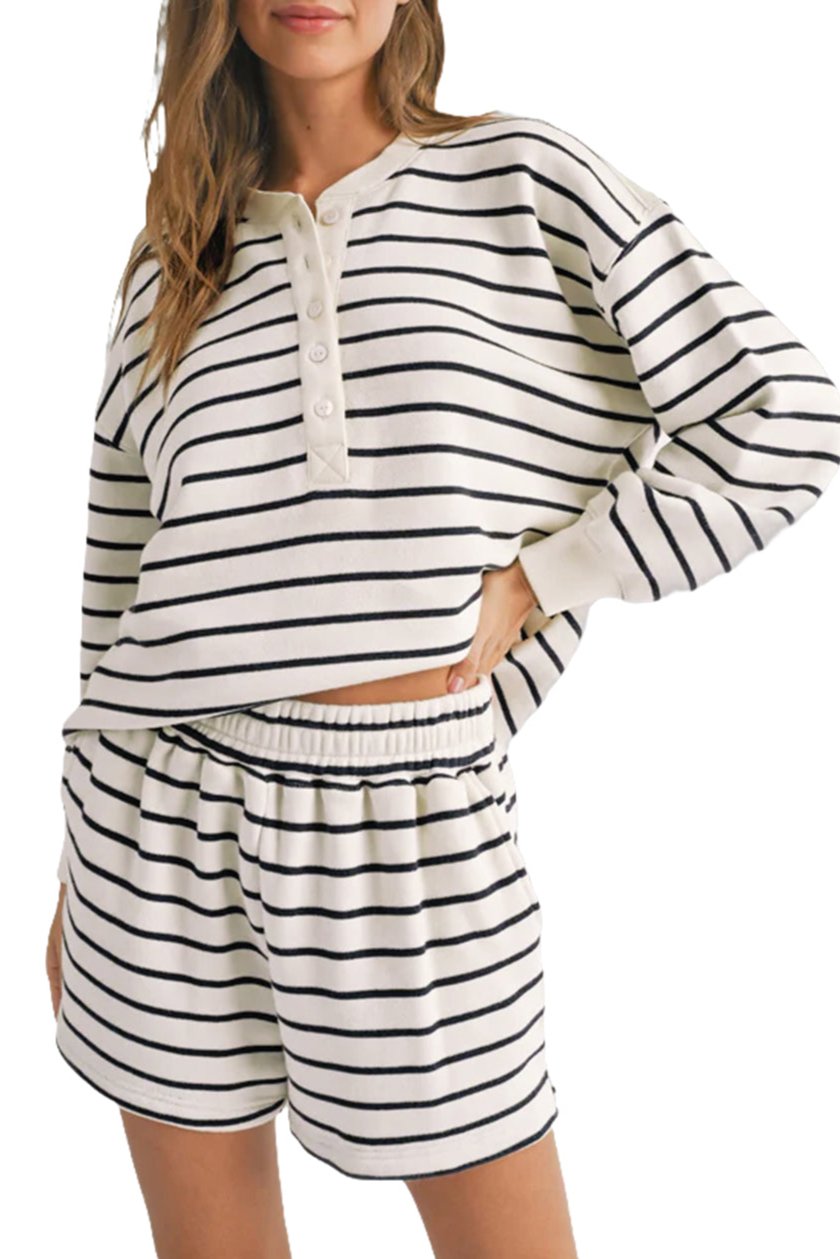 Stripe Top and Shorts Set