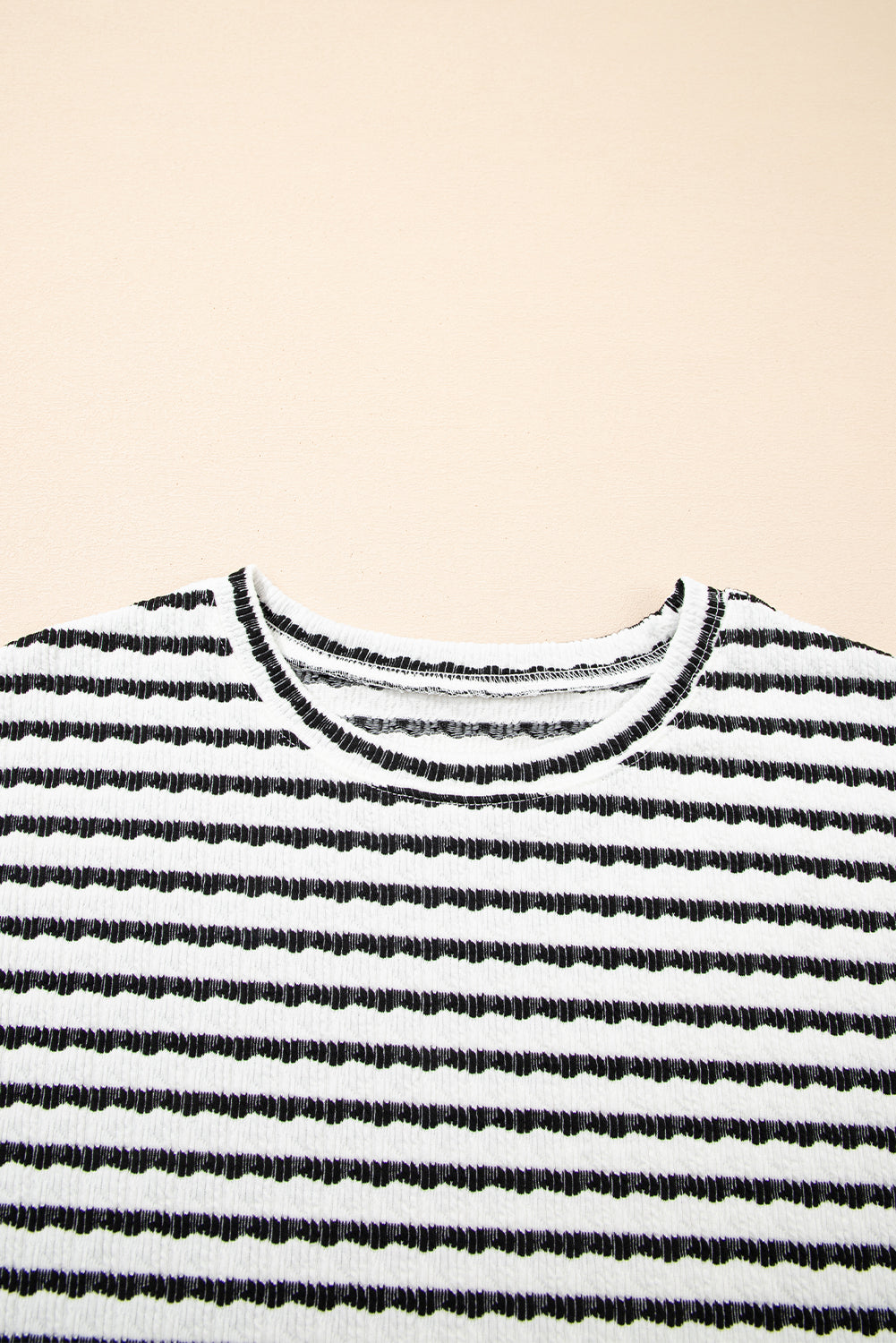 Stripe Knitted Top & Drawstring Shorts Set