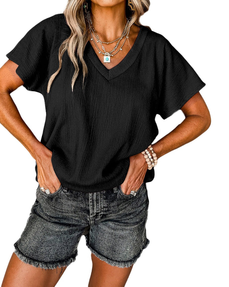 Crinkle Wide Short Sleeve T-Shirt