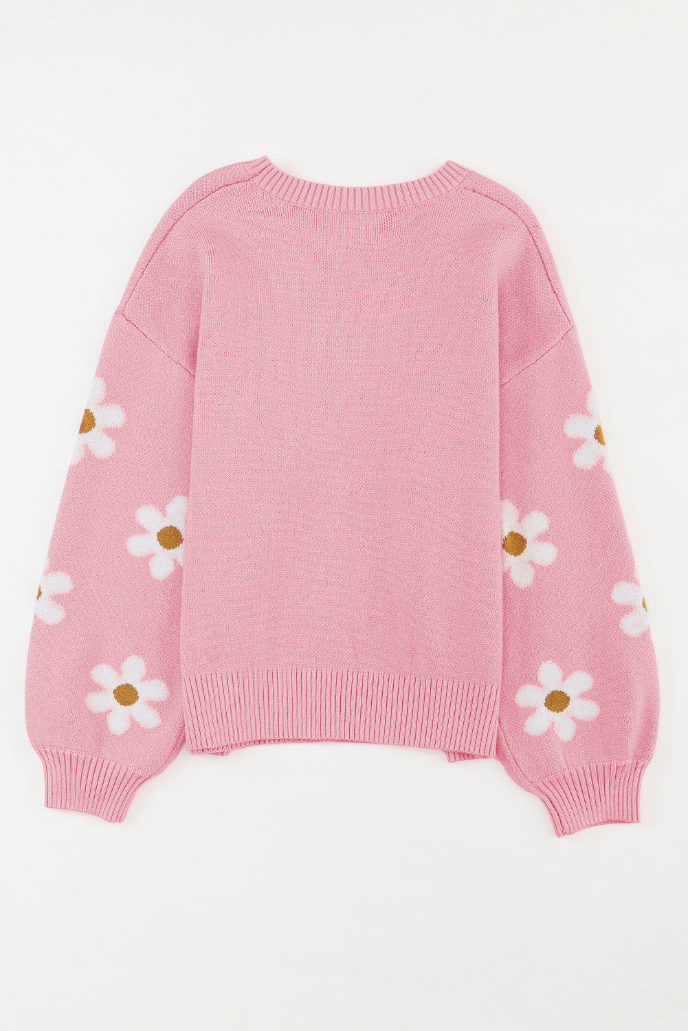 Floral Drop Shoulder Crewneck Sweater