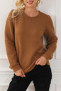 Quilted Puff Sleeve Pullover Sweatshirt