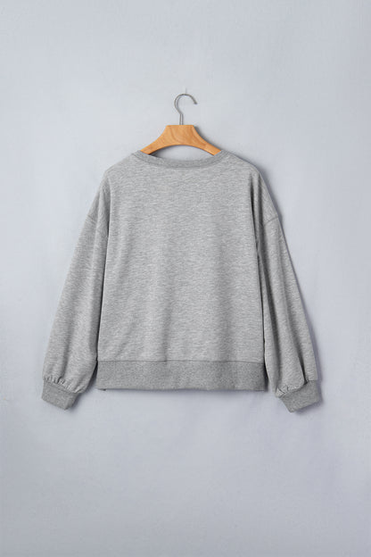 Halloween Western Ghost Sequin Graphic Long Sleeve Sweatshirt