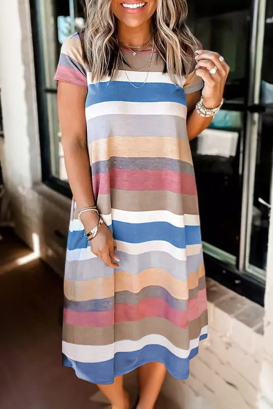 Stripe Midi T-Shirt Dress