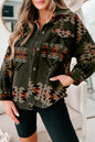 Aztec Pocketed Long Sleeve Shacket