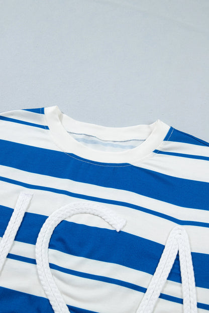 Stripe USA Graphic Drop Shoulder Short Sleeve T-Shirt