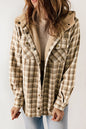 Plaid Sherpa Lined Hooded Shacket