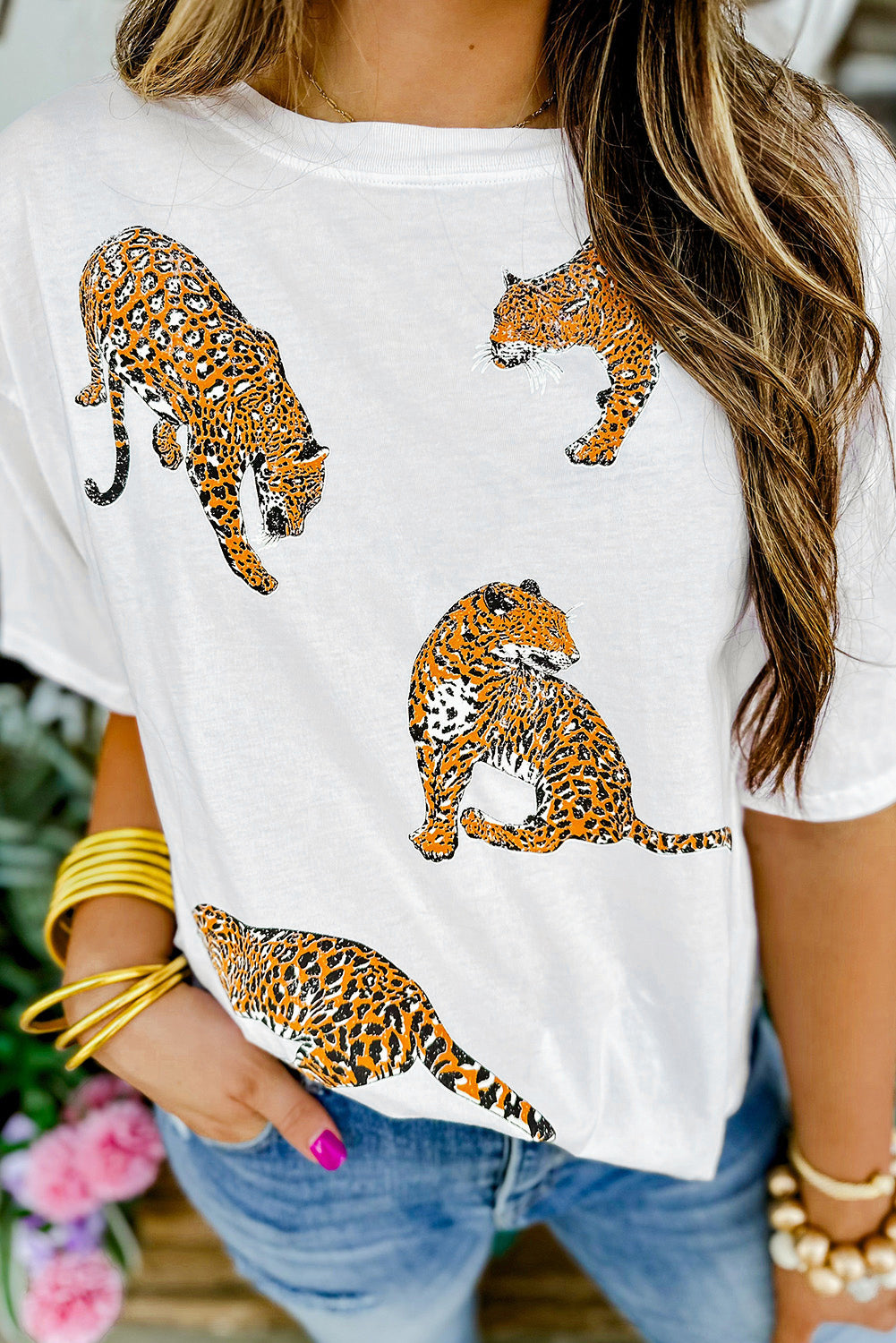 Leopard Drop Shoulder T-Shirt