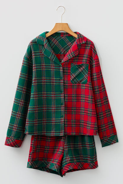 Christmas Plaid Patchwork Pajama Set