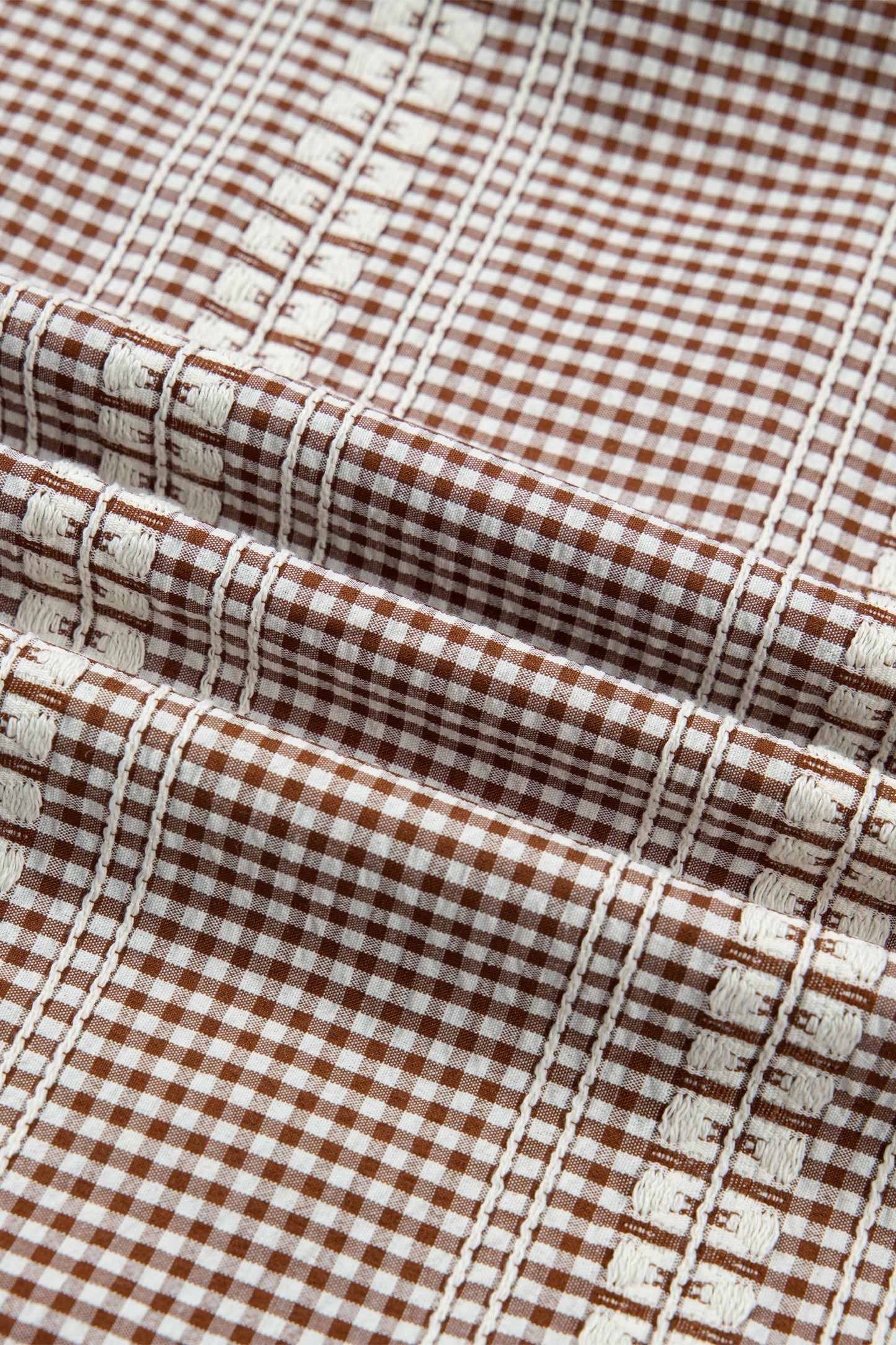 Western Pony Embroidered Gingham Puff Sleeve Blouse