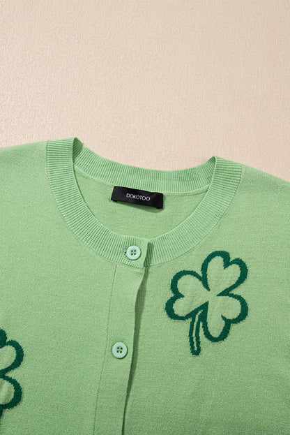 Holiday Jacquard Short Sleeve Cardigan