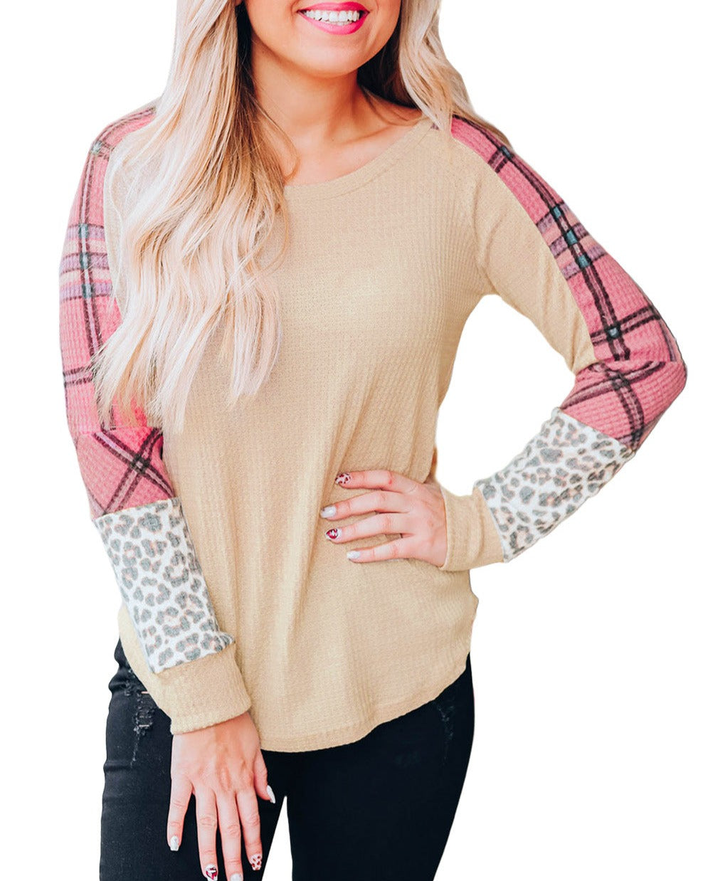 Leopard Raglan Long Sleeve Top